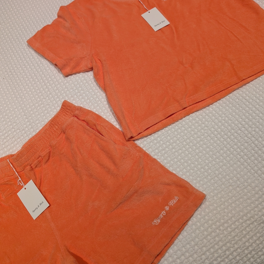 SPORTY & RICH - NWT! Women's Terry Set (Short and Tee)